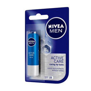Nivea Men & Women Unscented Deodorant Roll On, Whitening Smooth Skin, 50Ml & Lip Care, Active Care Lip Balm, Spf 15, 4.8G, Pack Of 1